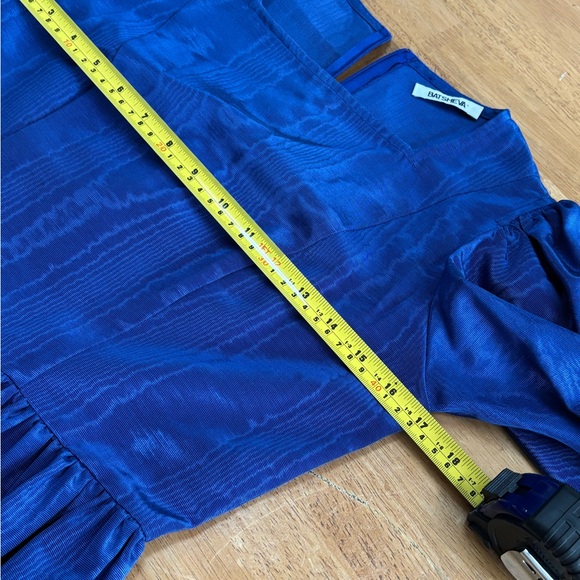 BATSHEVA blue puff long sleeve tiered cocktail dress S - Picture 5 of 7